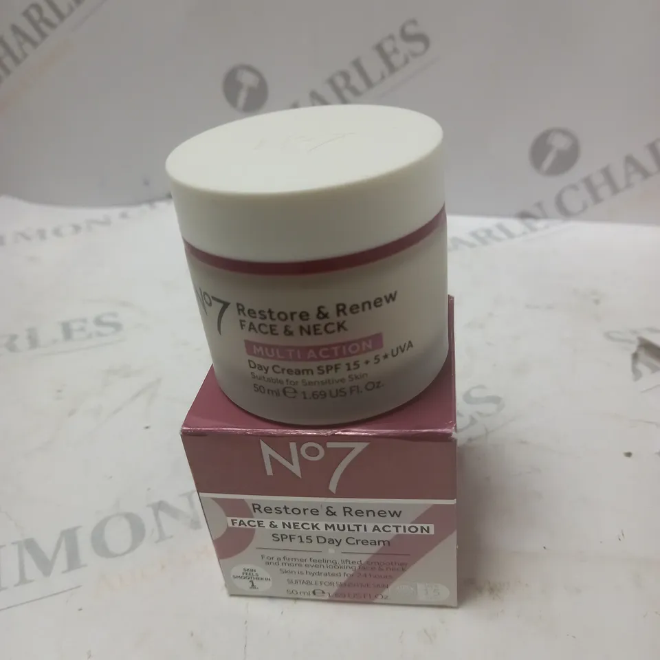 NO7 RESTORE & RENEW FACE & NECK MULTI-ACTION DAY CREAM 50ML
