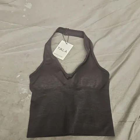 TALA SCULPT SEAMLESS HALTER TANK – BLACK MARL (SIZE S)