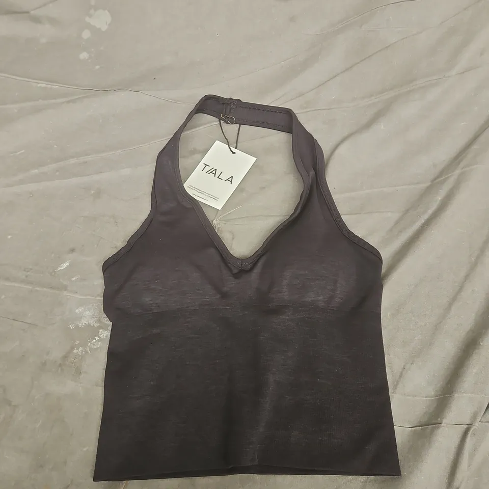 TALA SCULPT SEAMLESS HALTER TANK – BLACK MARL (SIZE S)