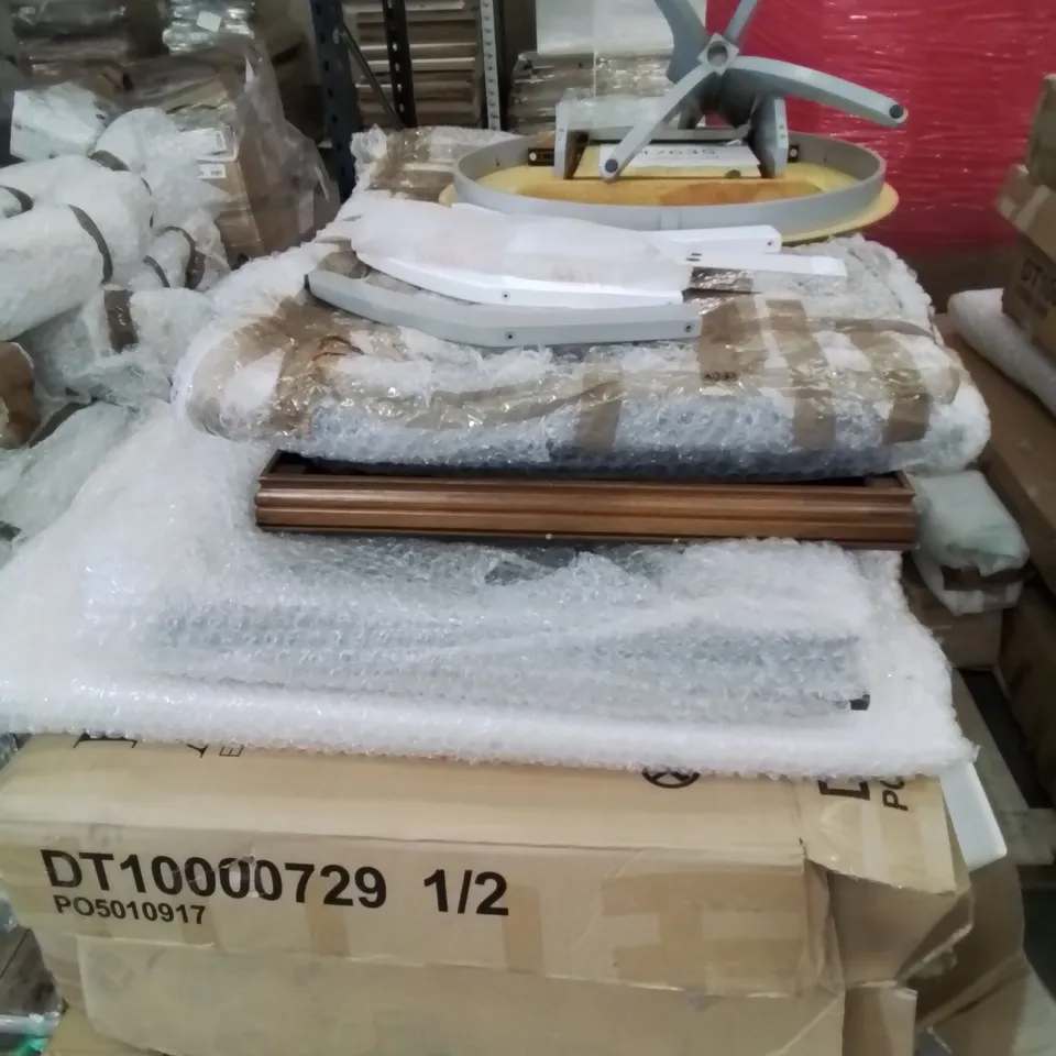 PALLET OF ASSORTED FLAT PACK FURNITURE PARTS