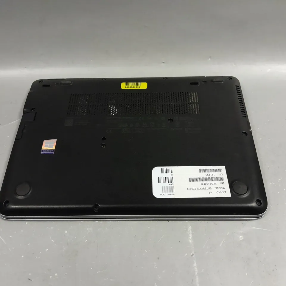 HP ELITEBOOK 820 G3	12 INCH I5-6300U 2.40GHZ