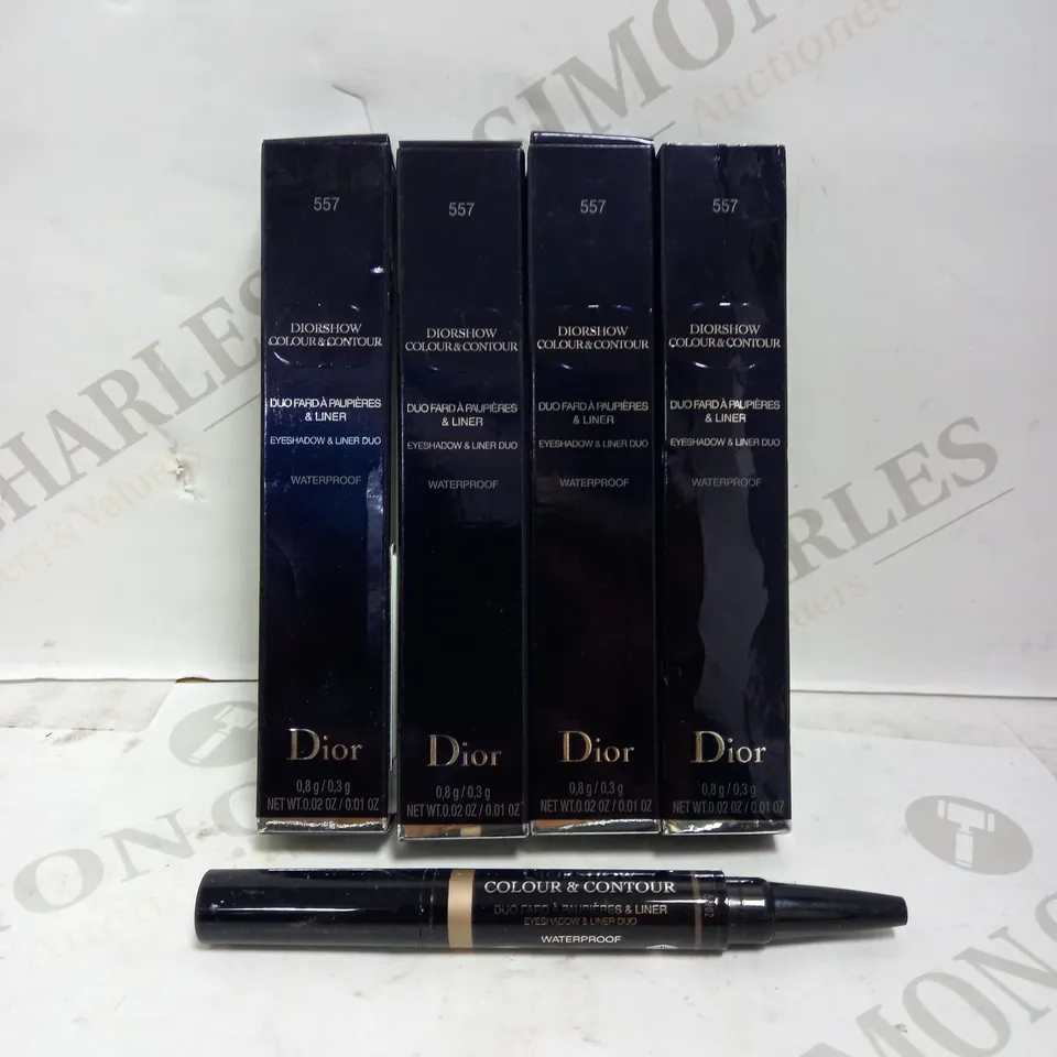 LOT OF 4 DIOR DIORSHOW COLOUR & CONTOUR EYESHADOW & LINER DUO - 557 TWIG