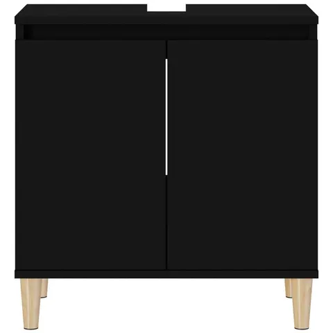 BOXED SAAJAN 58CM SINGLE BATHROOM VANITY BASE ONLY - BLACK (1 BOX)