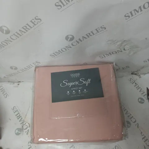SUPERSOFT BY COZEE HOME FIITTED SHEETS IN ROSE SMOKE - DOUBLE