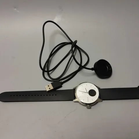 WITHINGS SCANWATCH - HYBRID SMARTWATCH WITH ECG (42MM) WHITE HYBRID DIAL / BLACK SILICONE (HWA09)