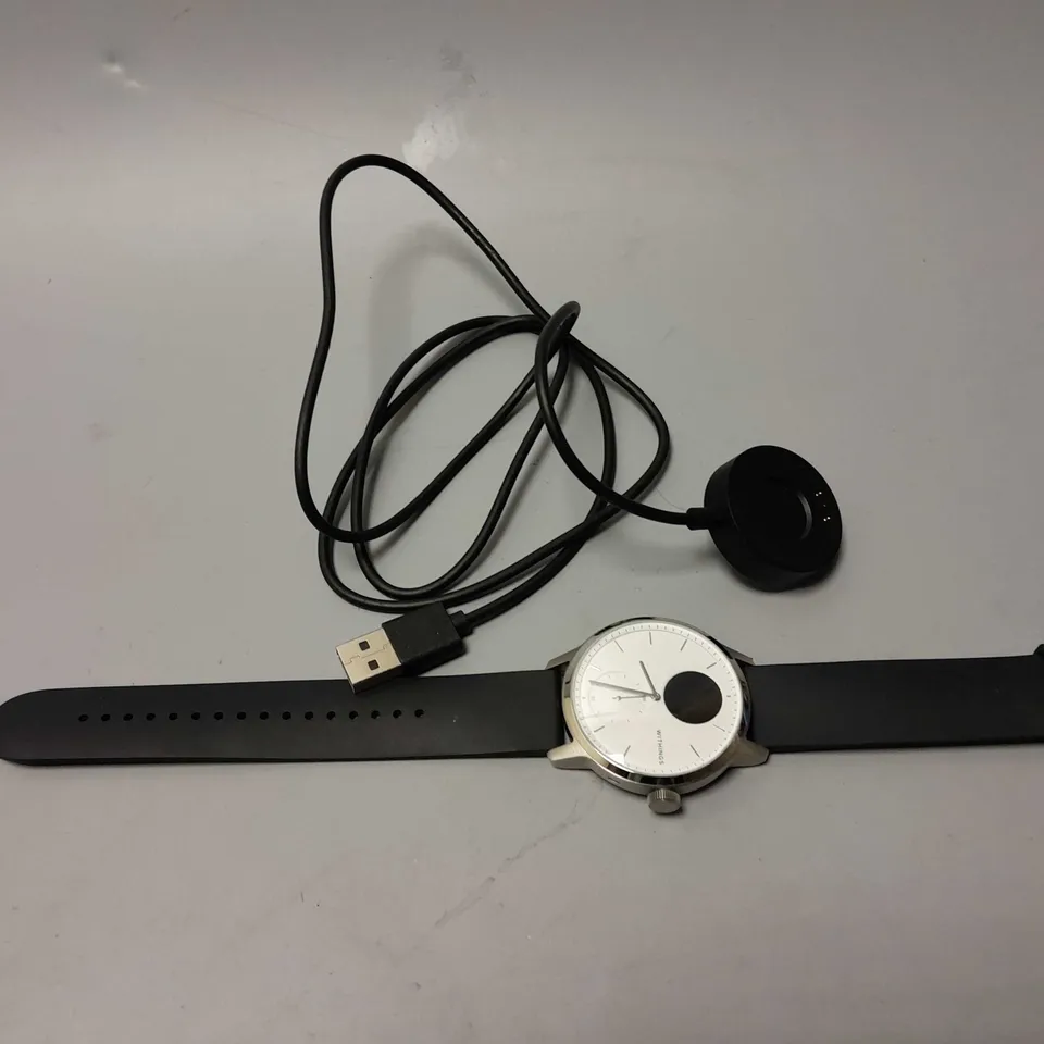 WITHINGS SCANWATCH - HYBRID SMARTWATCH WITH ECG (42MM) WHITE HYBRID DIAL / BLACK SILICONE (HWA09)