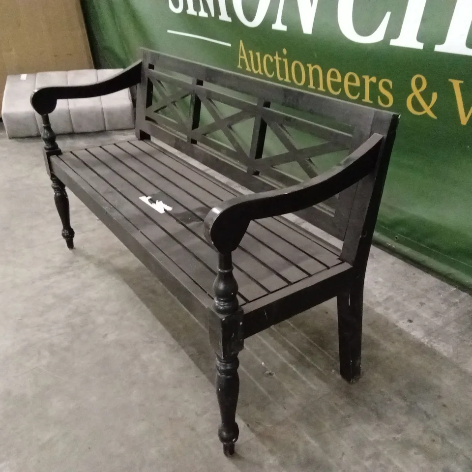 QUALITY DESIGNER BLACK WOODEN BENCH