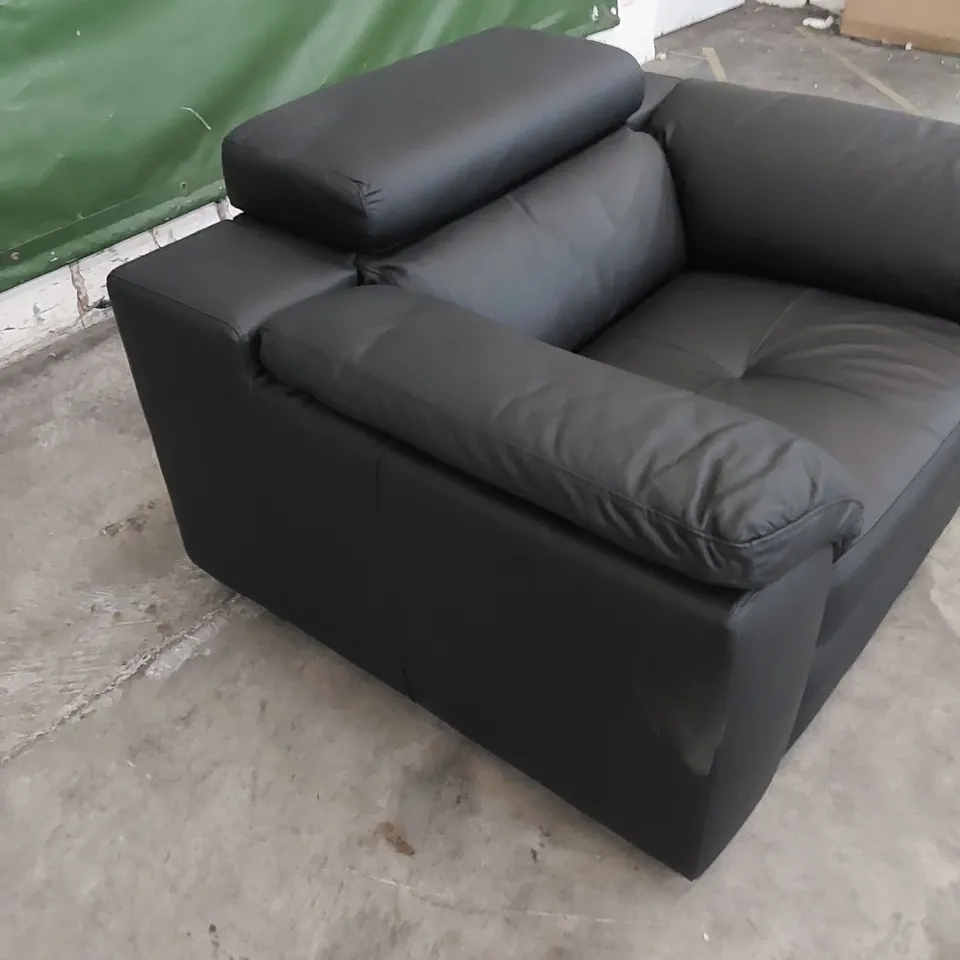 DESIGNER BRADY CHAIR IN BLACK LEATHER 