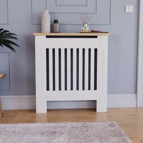 BOXED VIDA DESIGNS ARLINGTON SMALL RADIATOR COVER - WHITE & OAK