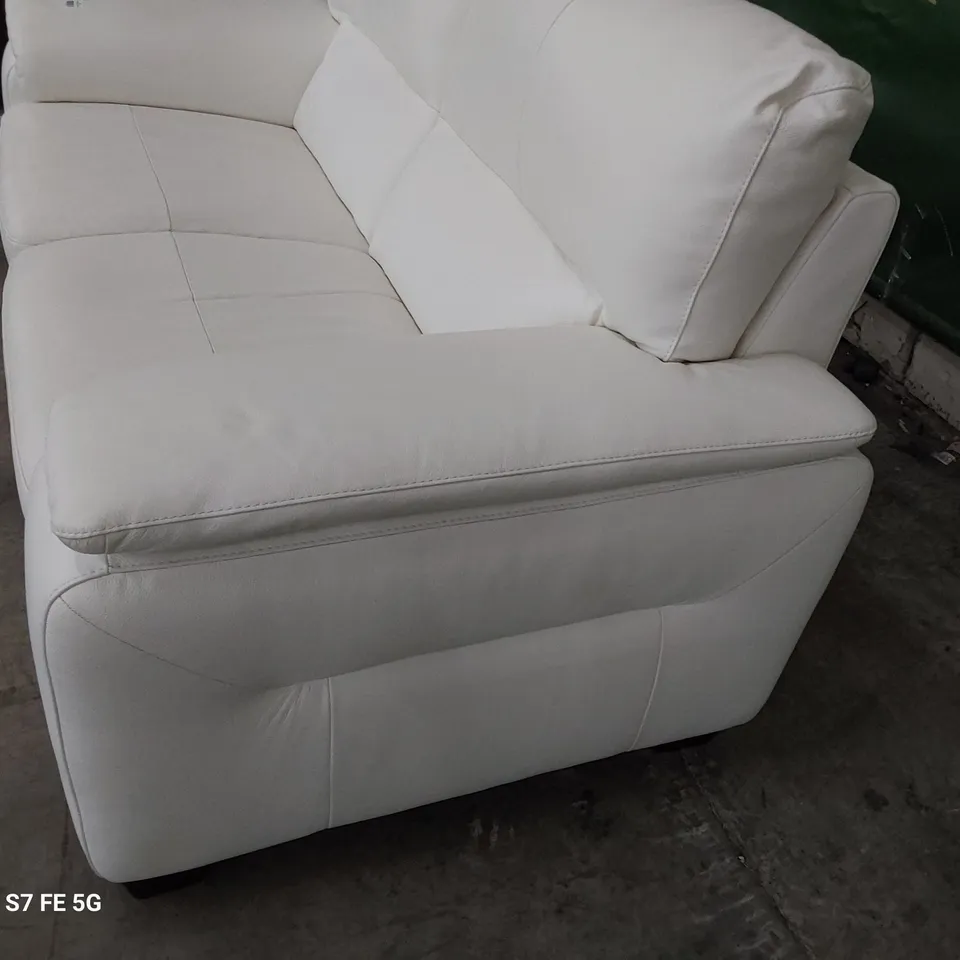 QUALITY ITALIAN DESIGNER GRADO FIXED TWO SEATER WHITE LEATHER 