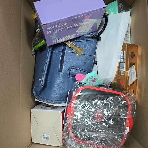 APPROXIMATELY 15 ASSORTED HOUSEHOLD PRODUCTS TO INCLUDE FOOT PATCH, STORAGE BAG, PROJECTION LAMP ETC