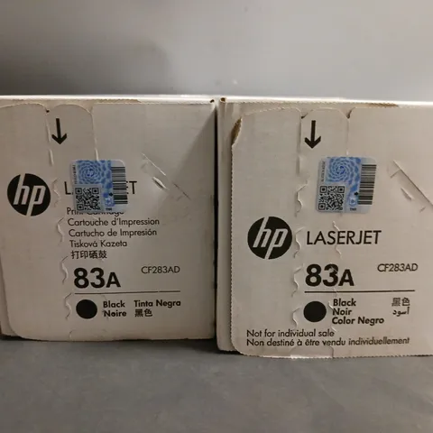 SET OF 2 HP LASER JET PRINTER CARTRIDGES 83A IN BLACK