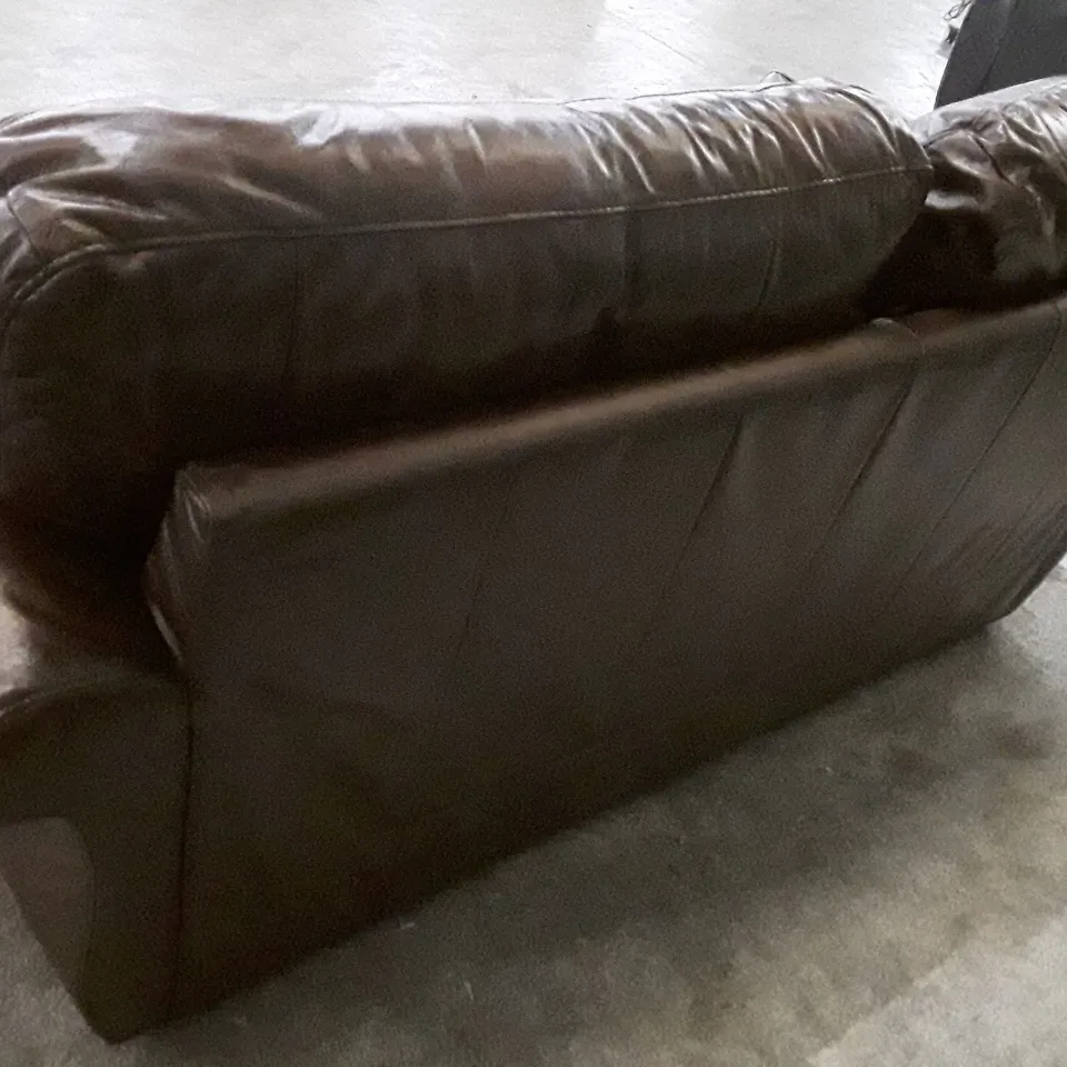 QUALITY DESIGNER VANTAGE 3 SEATER SOFA - BROWN LEATHER RRP £1399