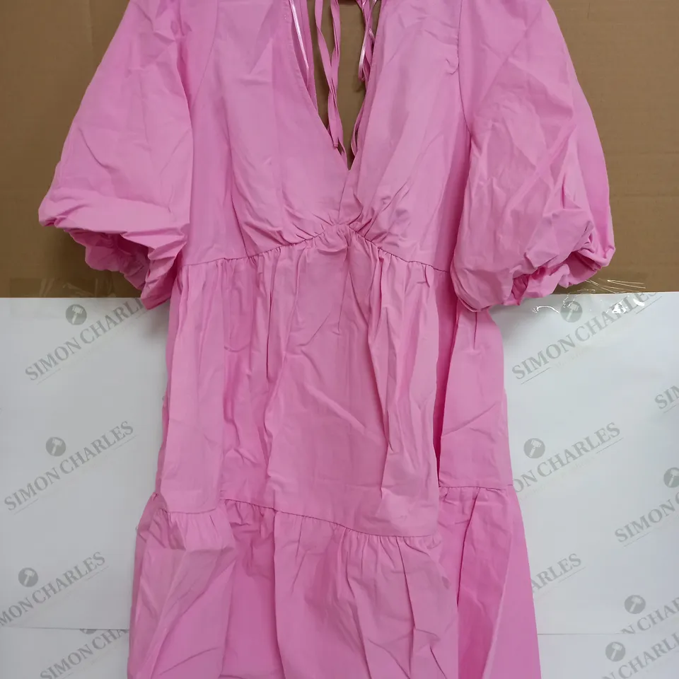 NOBODYS CHILD VIENNA MINI DRESS PLAIN IN PINK - UK 12