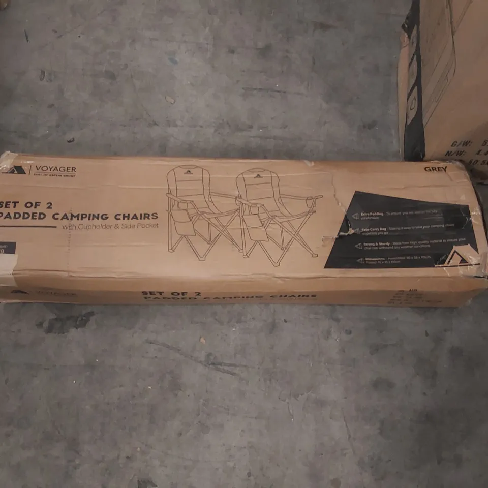 BOXED SET OF 2 VOYAGER PADDED CAMPING CHAIRS