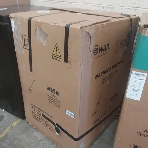 BOXED SWAN SW75130B 9KG 1400 SPIN FREESTANDING WASHING MACHINE - BLACK