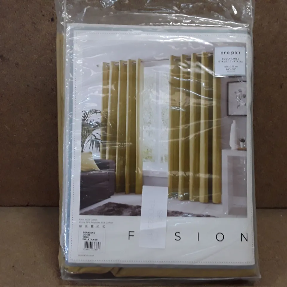 BRAND NEW FUSION FULLY LINED CURTAINS 168CM X 228CM (ORCHE)