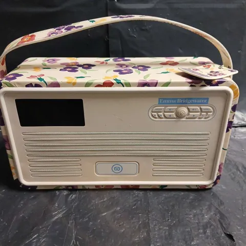 UNBOXED EMMA BRIDGEWATER PORTABLE RADIO IN FLORAL FABRIC CASE
