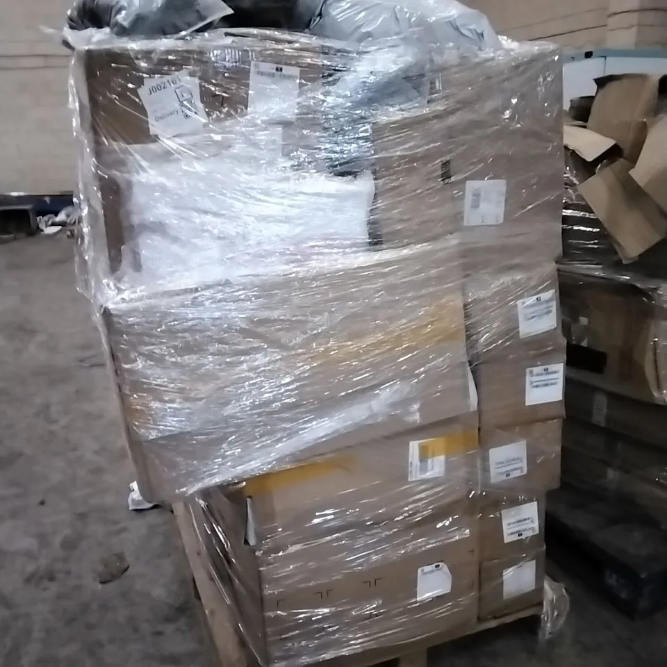 PALLET OF HOUSEHOLD ITEMS TO INCLUDE SPIDER TRANSFORMATION CAR, CORDLESS BLOWER, PLAYPENS, CLOCK AND OTHER ASSORTED ITEMS...