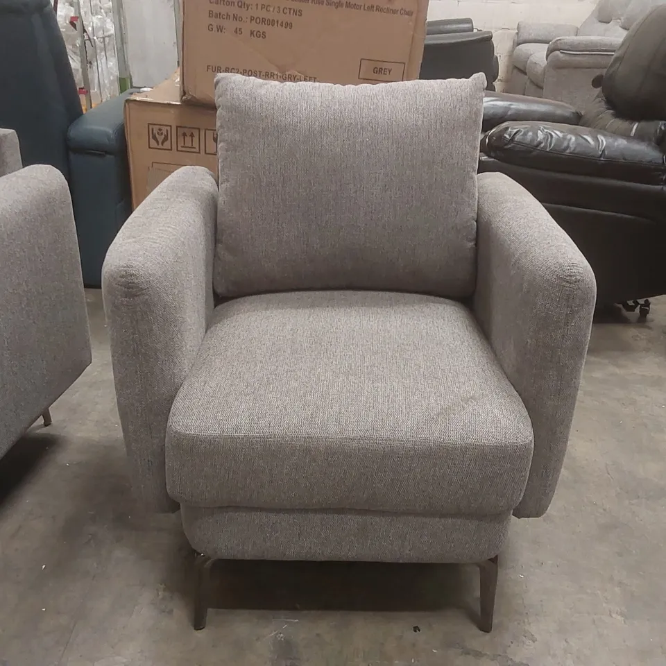 QUALITY DESIGNER FABRIC UPHOLSTERED ARMCHAIR