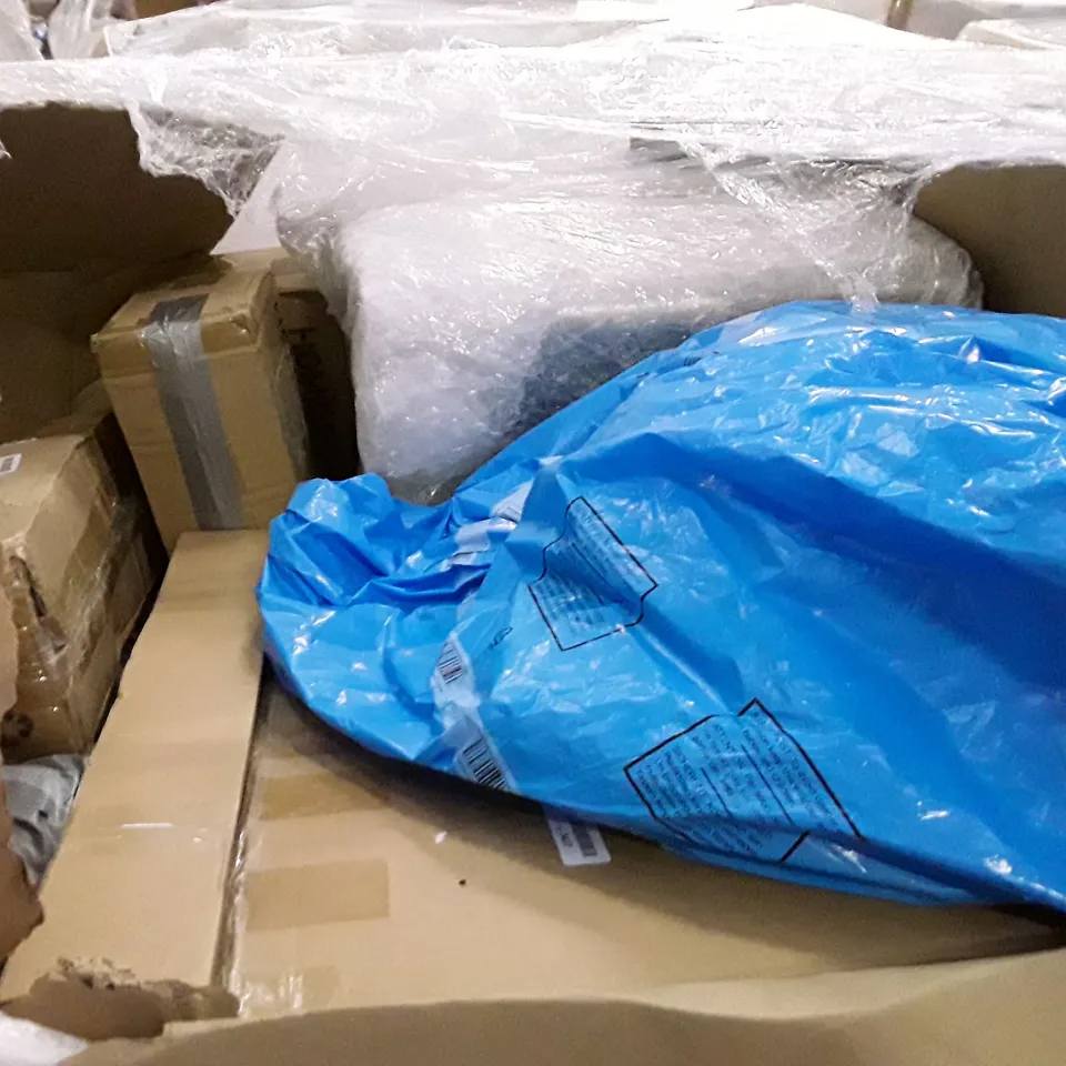 PALLET OF ASSORTED PRODUCTS INCLUDING SNOW CHRISTMAS TREE, CHAIR MAT, BATHROOM CORNER SHELF, MULTIFUNCTIONAL FOLDING TABLE