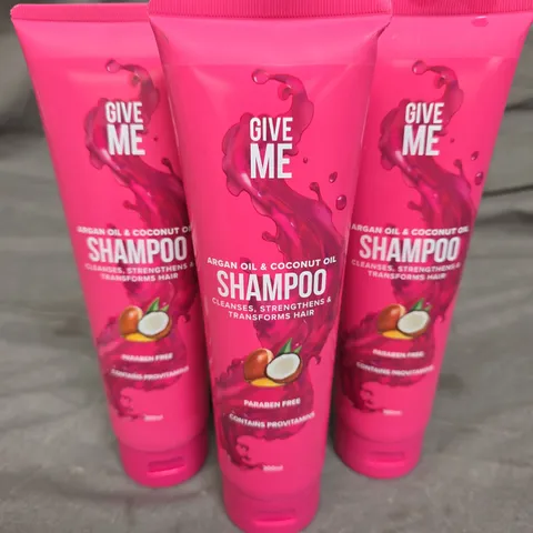 3 X 300ML GIVE ME ARGAN OIL/COCONUT OIL SHAMPOO
