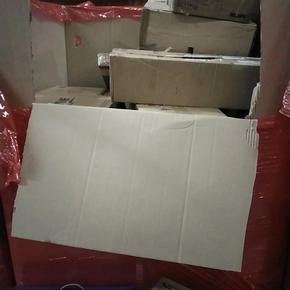 PALLET OF HOUSEHOLD ITEMS TO INCLUDE DANCE MAT,SPEAKER POLE,LED FAN LIGHT,BIKE AND OTHER ASSORTED ITEMS...