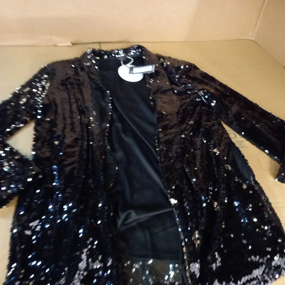 BOOHOO SEQUIN TAILORED BLAZER - 10
