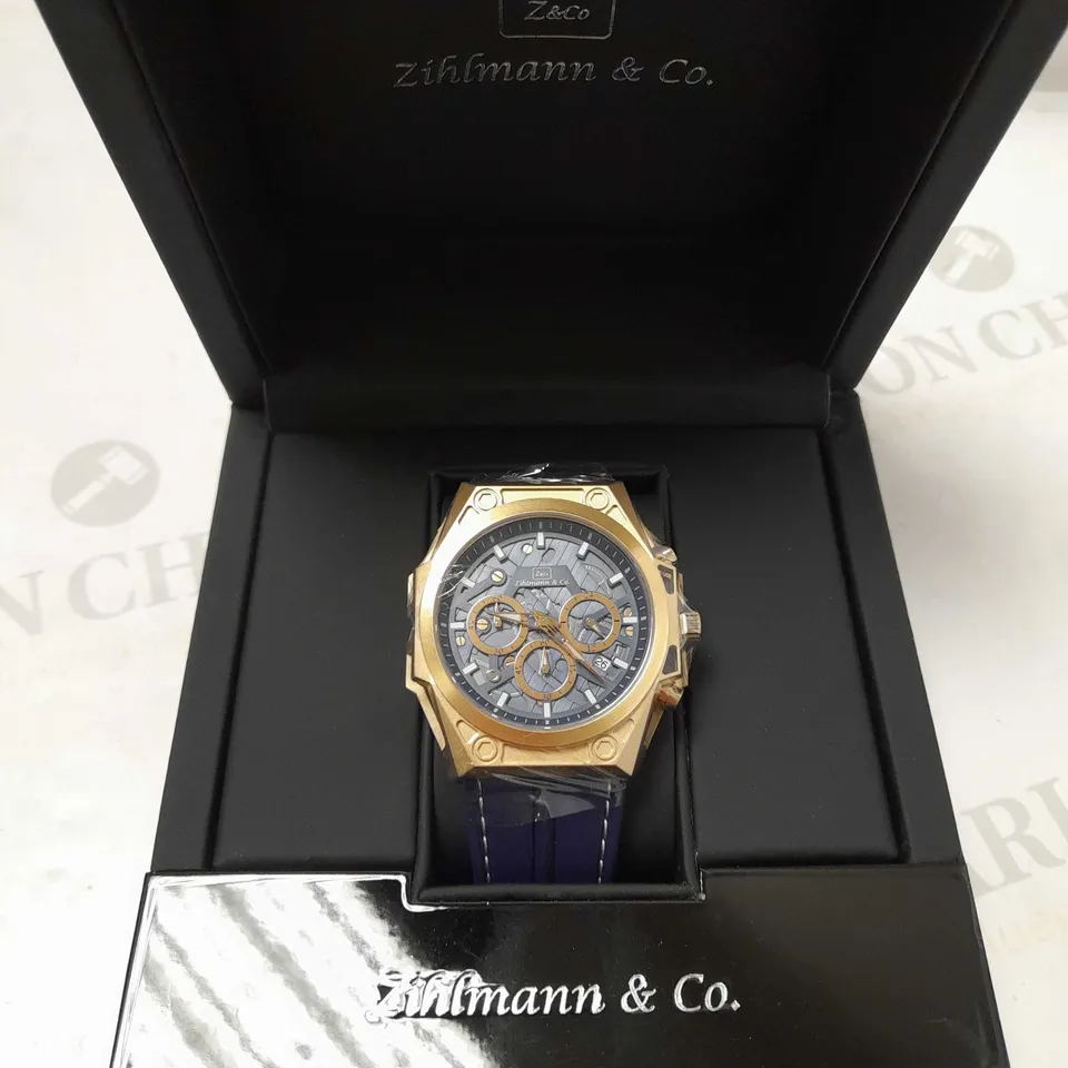 ZIHLMANN & CO CHRONOGRAPH STYLE RUBBER STRAP WATCH
