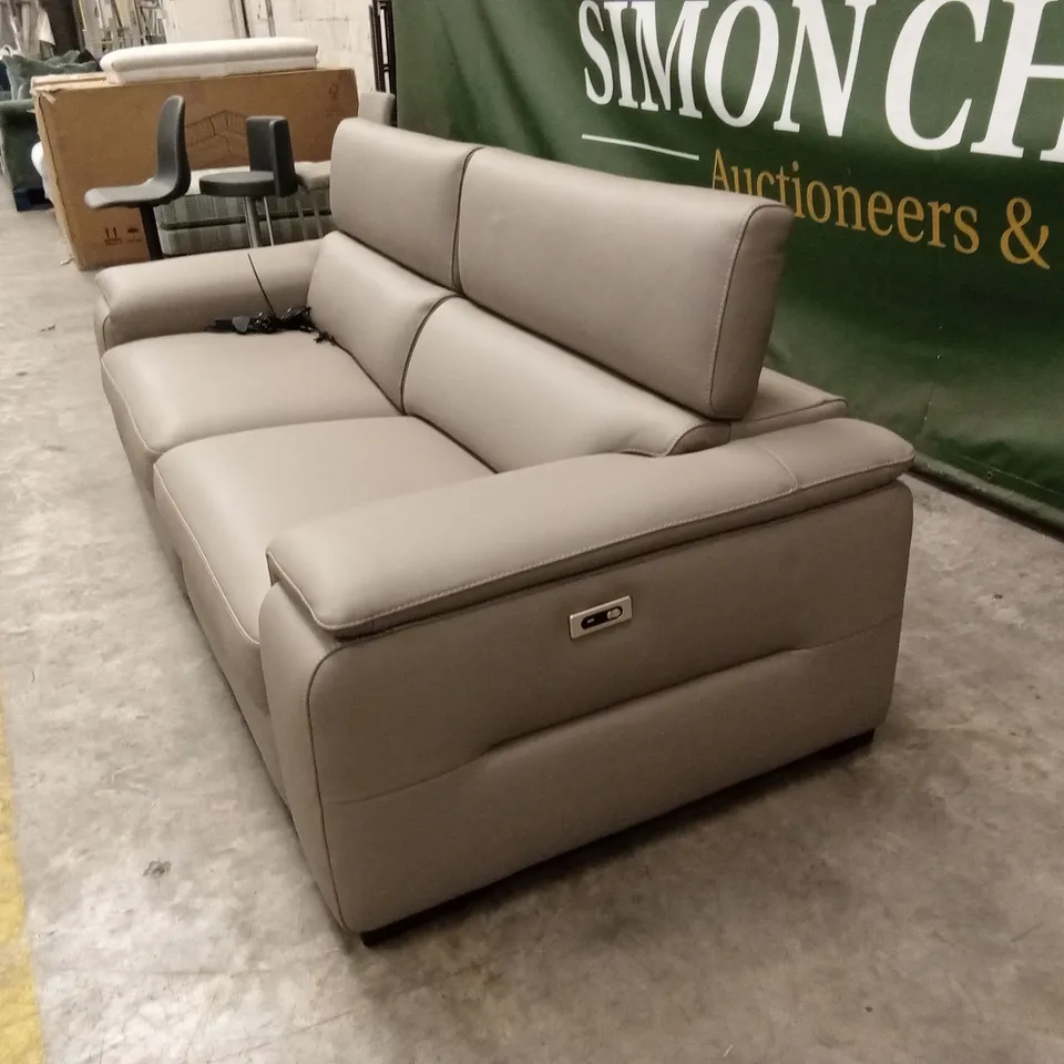 QUALITY DESIGNER ITALIAN MADE VENTO LARGE 3 SEATER ELECTRIC RECLINER LEATHER SOFA 