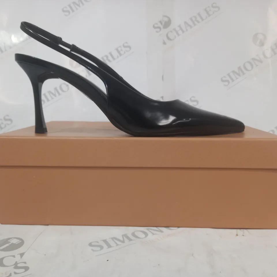 BOXED PAIR OF SIMMI LONDON LIORRA POINTED TOE HIGH HEELED SHOES IN BLACK UK SIZE 5