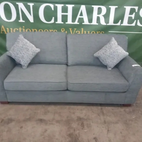 DESIGNER GREY FABRIC THREE SEATER SOFA