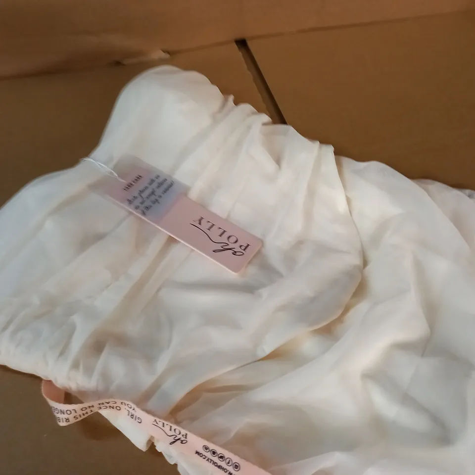 OH POLLY RUCHED BODYCON DRESS IN WHITE - UK 8