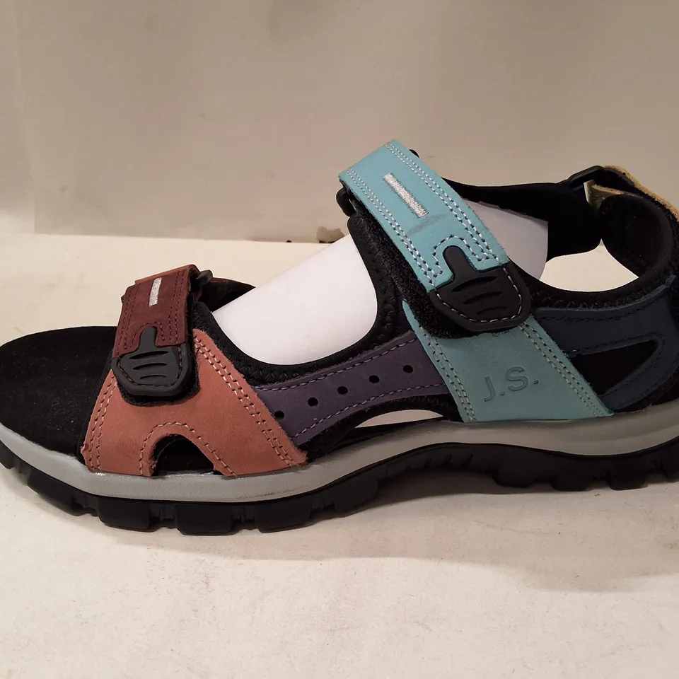JOSEF SEIBEL SANDALS – UK 7 (EU 40) MULTICOLOUR LEATHER STRAPS