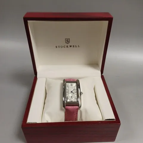 LADIES STOCKWELL WATCH β TEXTURED DIAL WITH SUB DIAL MINUTE HAND β LEATHER STRAP
