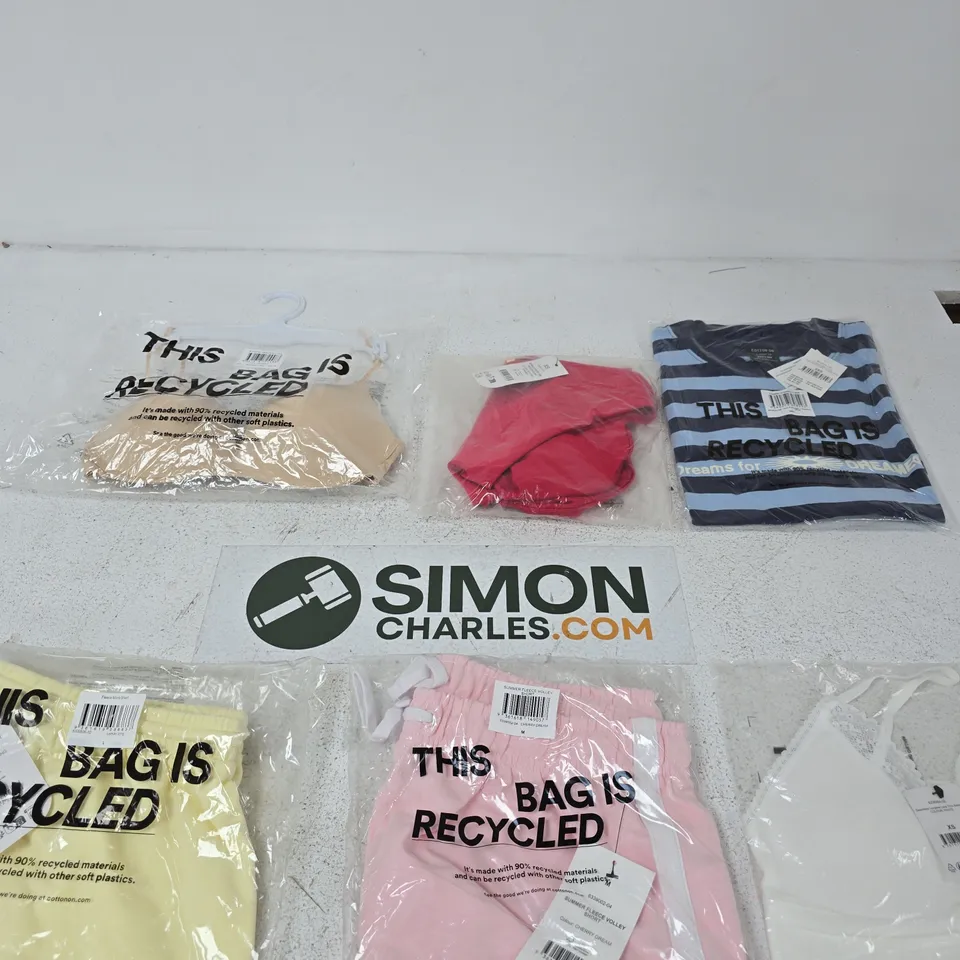 BOX OF APPROXIMATELY 40 COTTON ON CLOTHES INCLUDING FLEECE MICRO SHORTS, A WIRELESS SWEETHEART BRA AND SUMMER FLEECE VOLLEY SHORTS