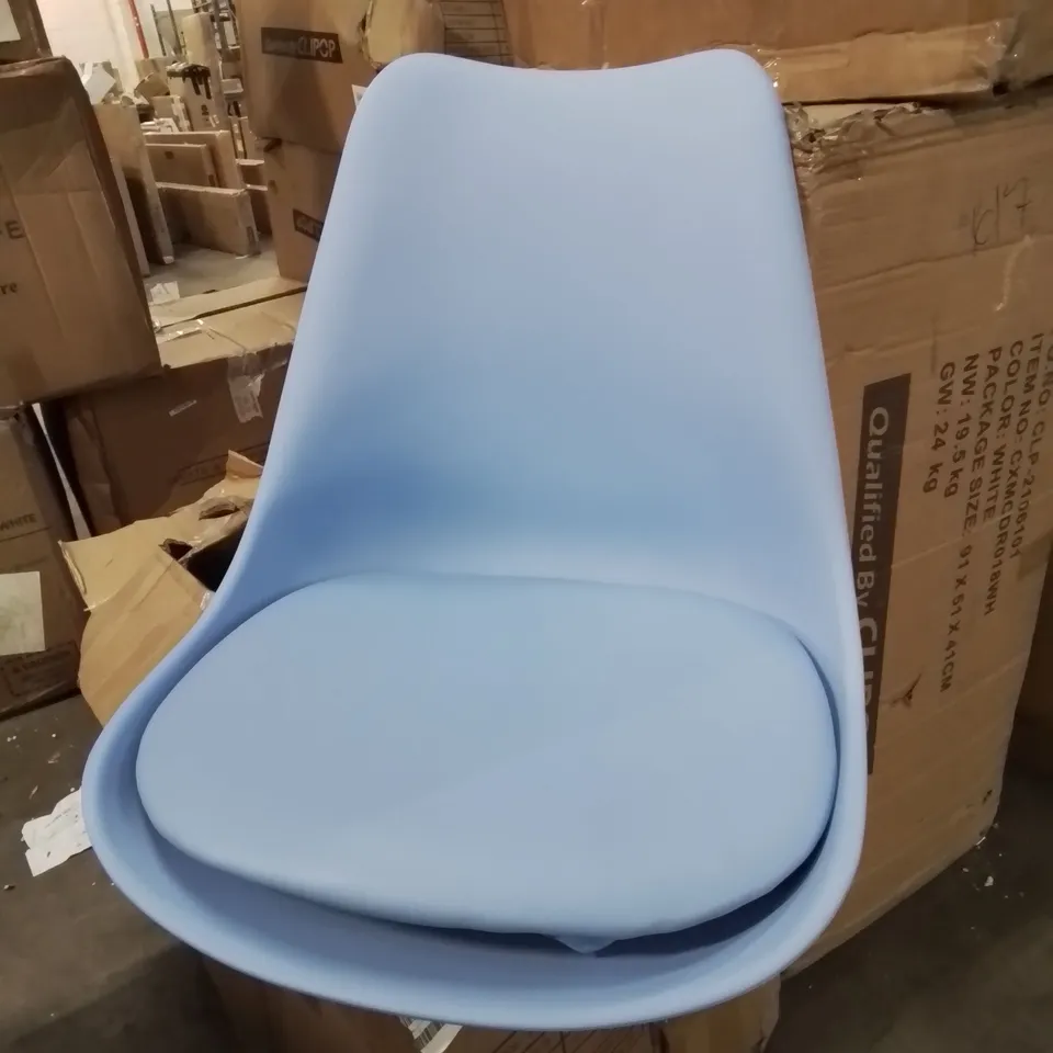 BOXED PADDED SEAT PLASTIC BACK BLUE CHAIR