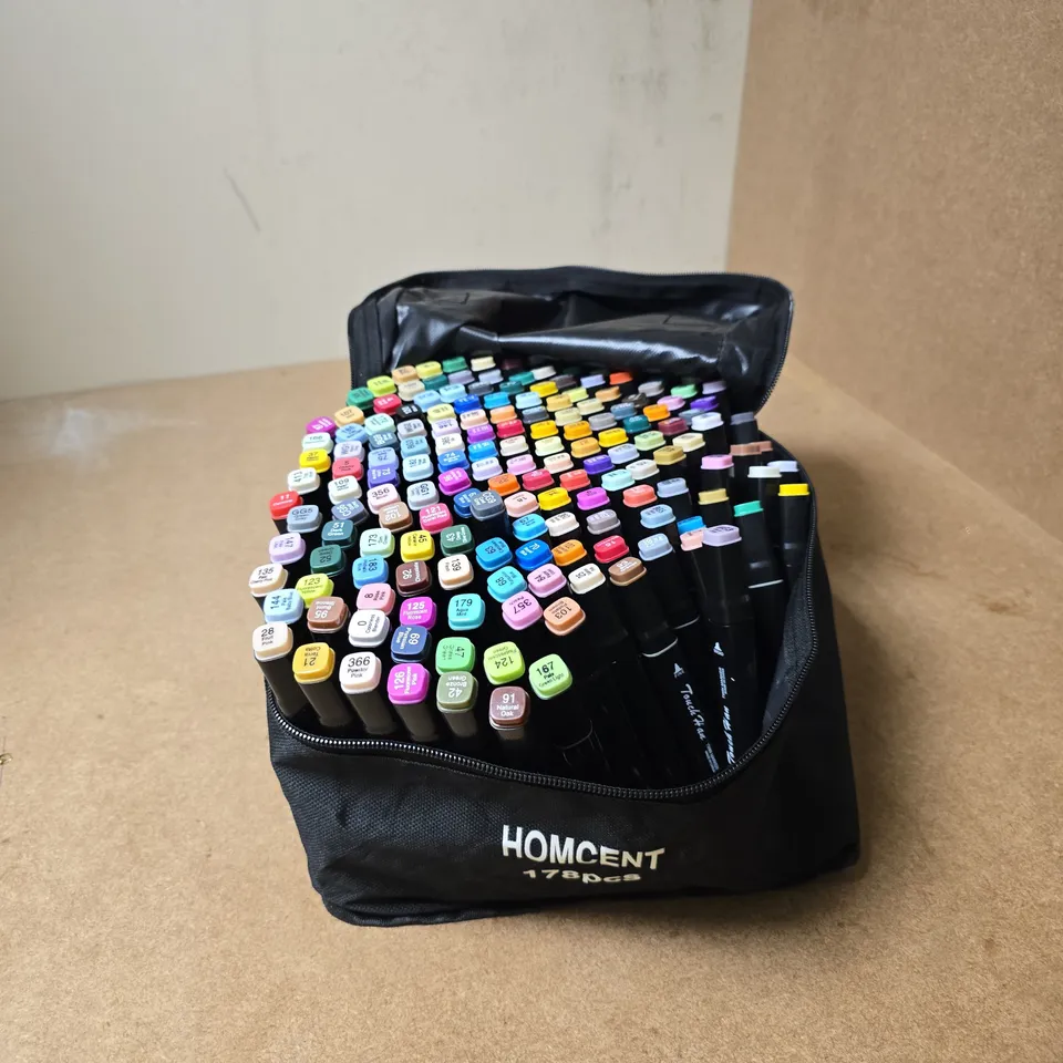 HOMCENT 178-PIECE MARKER SET IN CARRY CASE