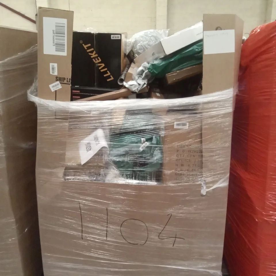 PALLET OF ASSORTED ITEMS INCLUDING 3-TIER FRUIT BASKET, AIR FRYER, FLIMEI 4 SLOT TOASTER, TAIYUHOMES DAY AND NIGHT ROLLER BLINDS, ALUMINIUM CARRY ON SUITCASE 