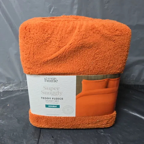 SUPER SNUGGLY TEDDY FLEECE DUVET SET WITH 2 PILLOW CASES - DOUBLE