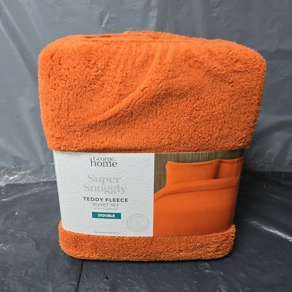 SUPER SNUGGLY TEDDY FLEECE DUVET SET WITH 2 PILLOW CASES - DOUBLE 