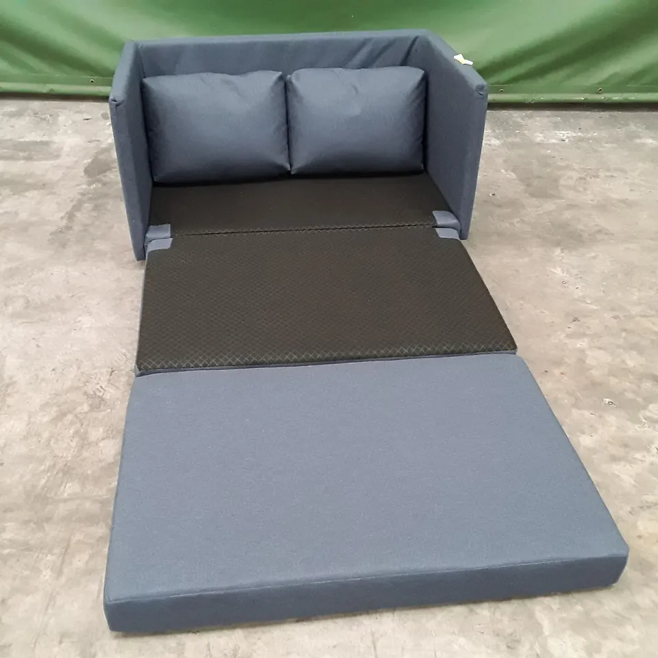 QUALITY DESIGNER HOLLANDER MADE BY ORDER SOFA BED - BLUE FABRIC