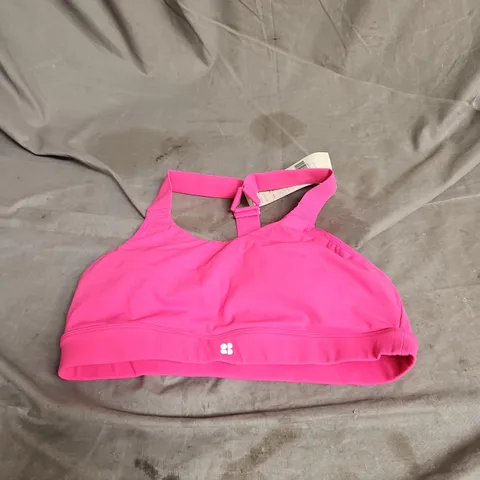 SWEATY BETTY POWER MEDIUM SUPPORT SPORTS BRA IN FUSCHIA PINK SIZE S