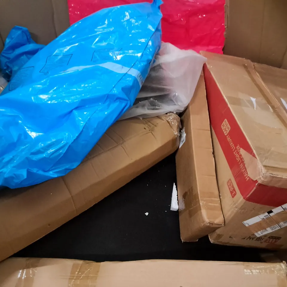 PALLET OF ASSORTED HOUSEHOLD ITEMS TO INCLUDE OVERMONT FOLDING CHAIR, R/C EXCAVATOR AND TOILET SEAT