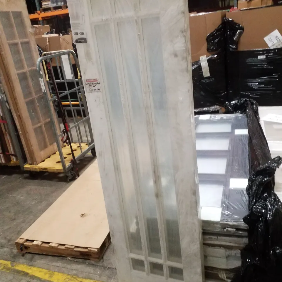 XL JOINERY WHITE PRIMED CHESHIRE PAIR INTERNAL DOOR WITH CLEAR GLASS 1981×1168×40MM