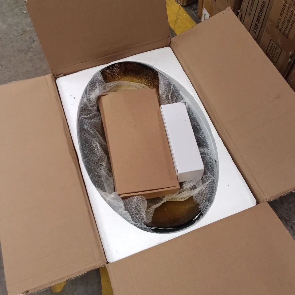 BOXED GLASS SINK AND TAP - GOLD/BROWN (1 BOX)