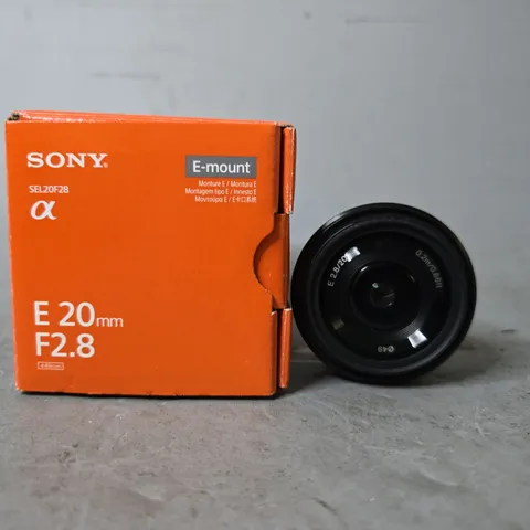BOXED SONY E MOUNT SEF20F28 E 20MM F2.8 LENS