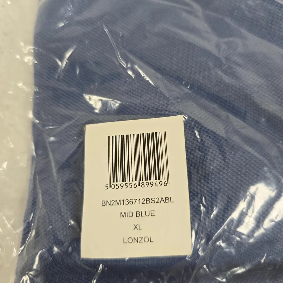 BENCH POLO SHIRT – UK XL (EU 54), MID BLUE, MADE IN BANGLADESH