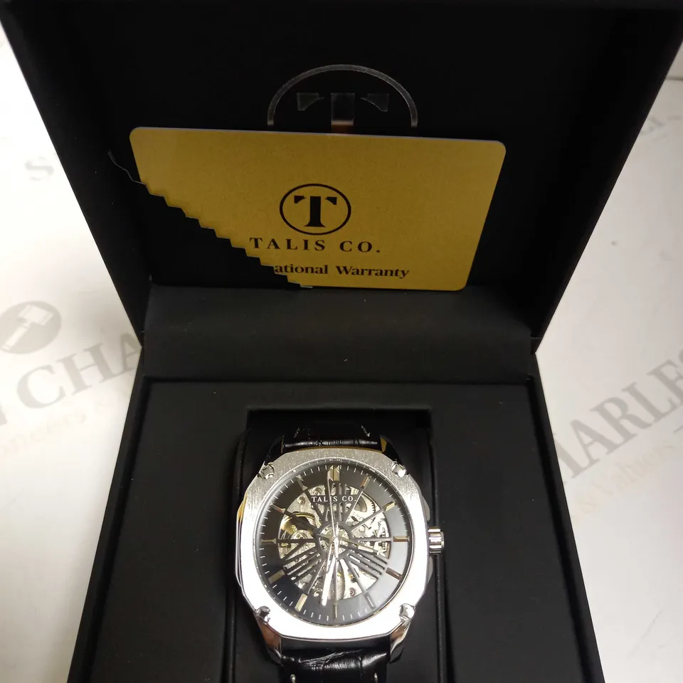 TALIS SKELETON LEATHER STRAP WRISTWATCH RRP £515