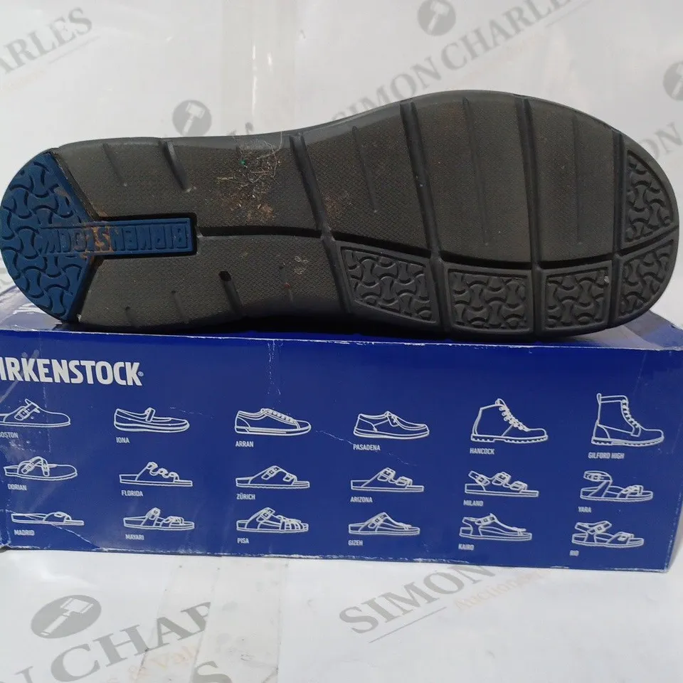 BOXED PAIR OF BIRKENSTOCK LOAFERS IN BLACK EU SIZE 41